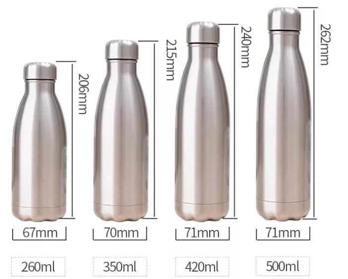 Cola Shaped Water School Water Bottle 500ml Stainless Steel Accessories Sport Metal Customized Logo Style Time Outdoor Tea