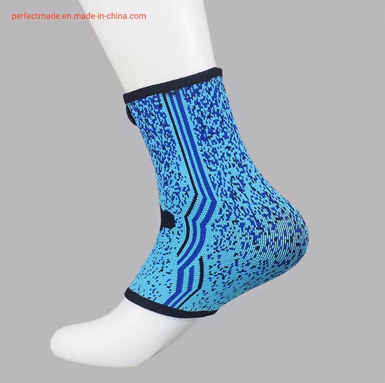 Mode bleu haute ténacité élastique fibre respirant et confortable tenue de sport manchon de cheville, support de cheville, manchon de compression de cheville, protecteur